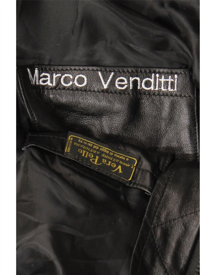 Jaqueta de couro masculina VINTAGE UK 36 pequena couro preto