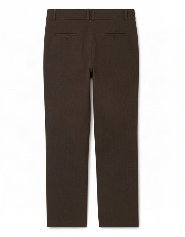 Calça feminina reta casual Zara EU 44 XL W34 L33 marrom poliéster