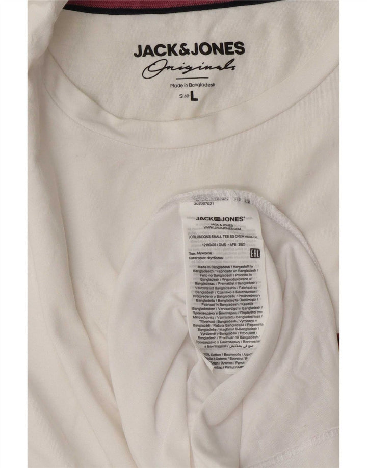 Camiseta masculina Jack & Jones grande algodão branco