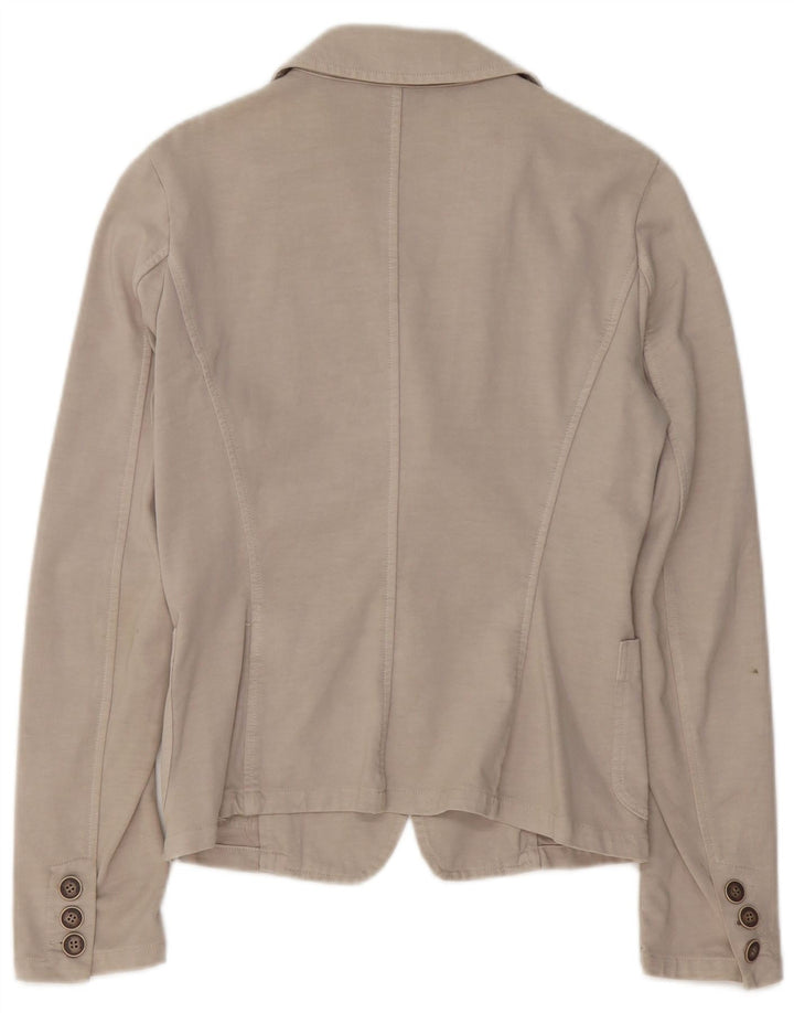 Jaqueta blazer feminina TRUSSARDI JEANS com 2 botões Reino Unido 12 médio bege