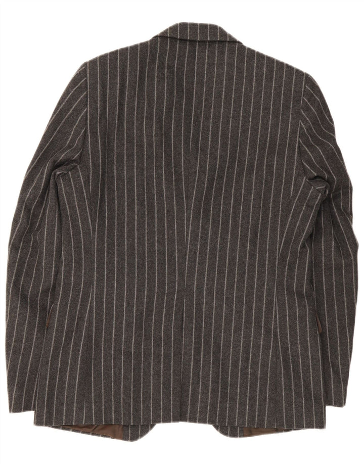 Jaqueta blazer masculina Manuel Ritz Pipo com 2 botões IT 50 lã listrada cinza grande