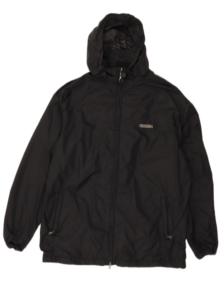 Jaqueta de chuva masculina com capuz Champion UK 36 pequena poliamida preta