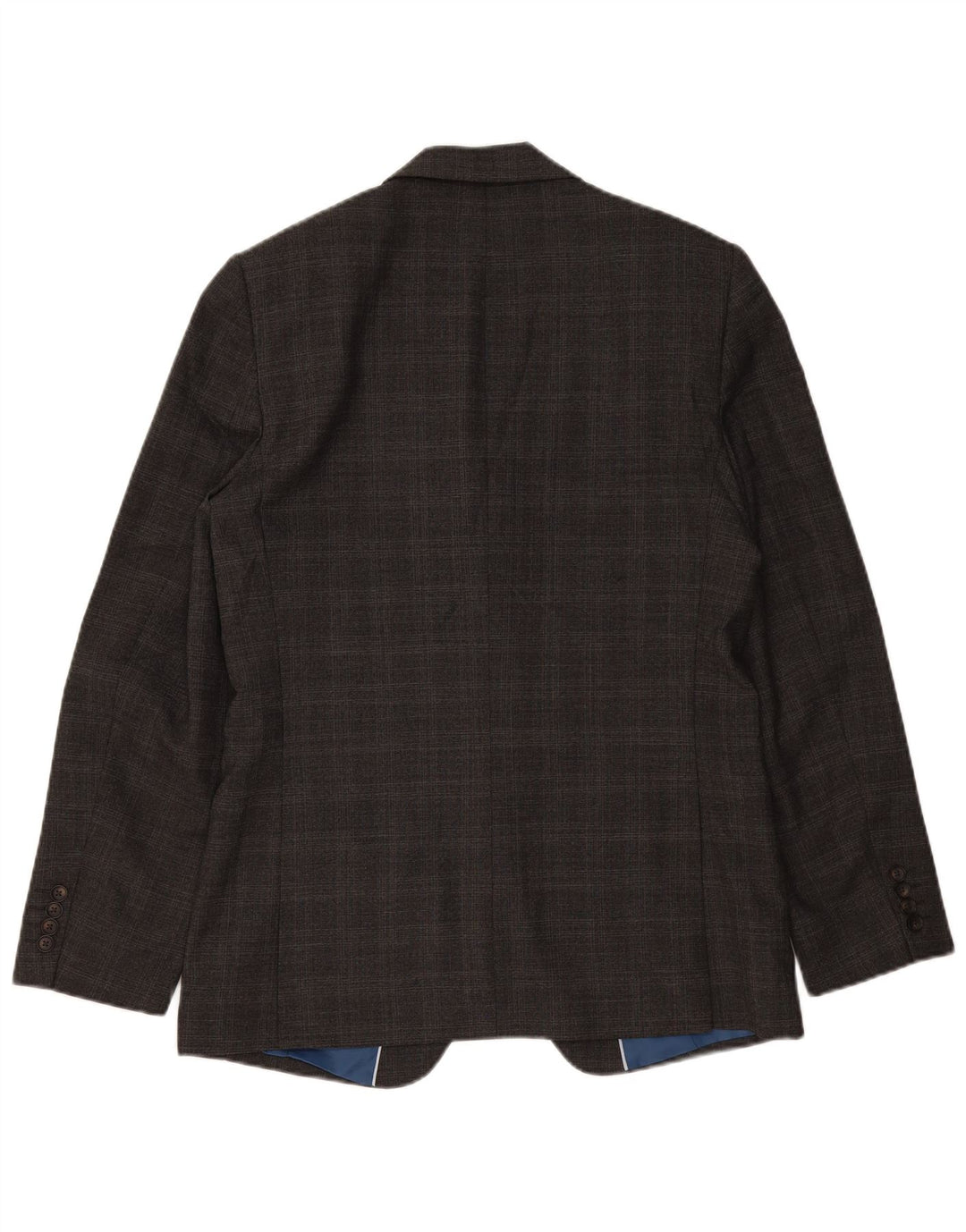 Jaqueta blazer masculina de 2 botões Marks & Spencer Reino Unido 40 lã xadrez cinza médio