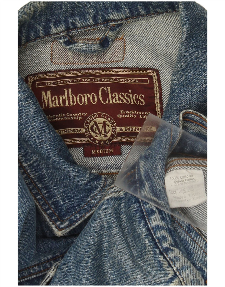 Jaqueta jeans masculina Marlboro Classics UK 38 algodão azul médio