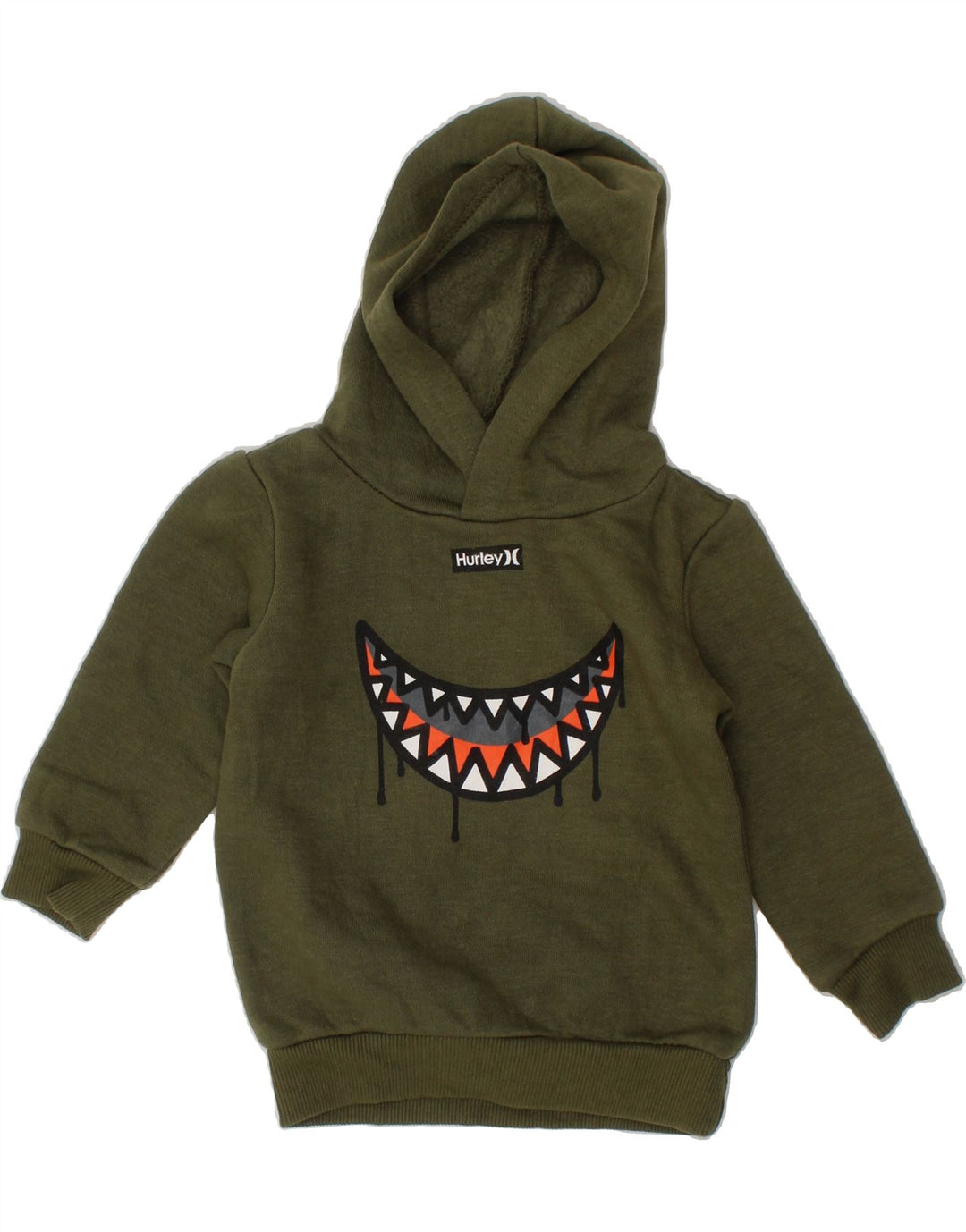 HURLEY Baby Boys Graphic Hoodie Jumper 9-12 Months Green Cotton Vintage Hurley and Second-Hand Hurley from Messina Hembry 