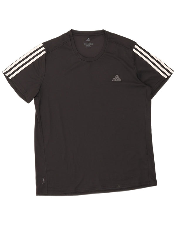 Adidas Mens Climalite Camiseta Top Grande Poliéster Preto