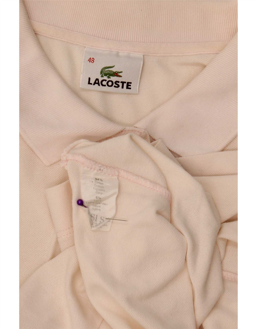 Camisa polo feminina Lacoste tamanho 48 XL algodão rosa