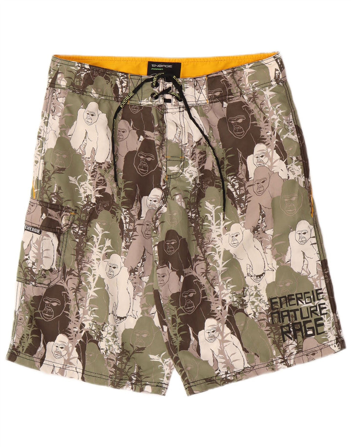 Shorts de natação masculino ENERGIE com estampa animal multicolorido médio