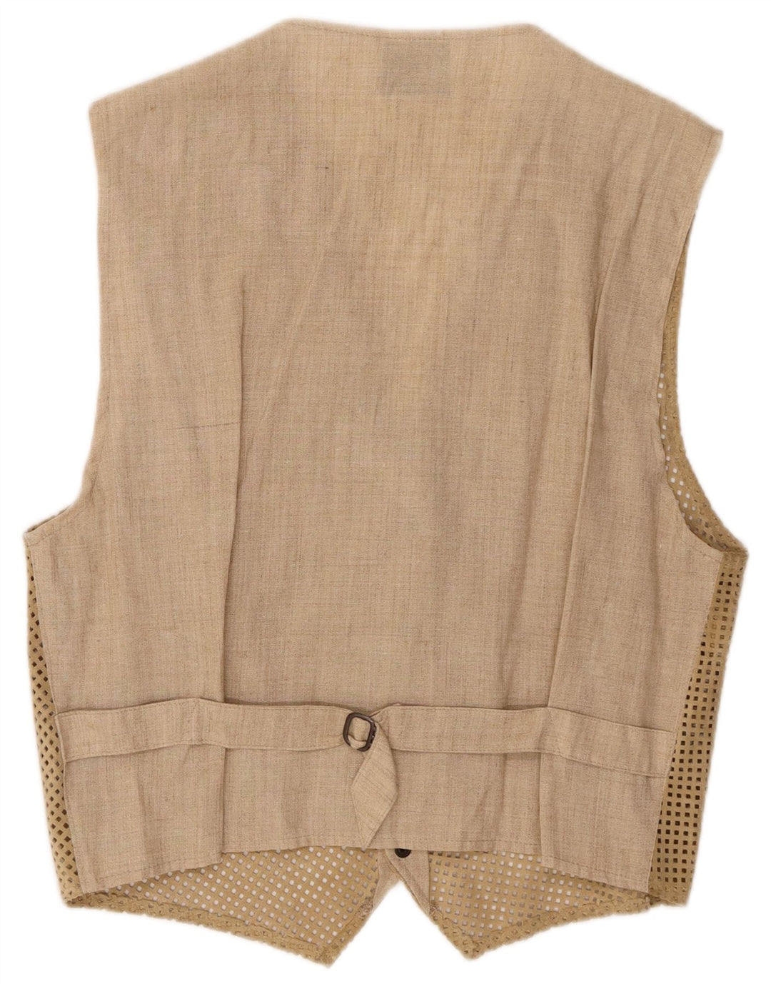 Colete masculino vintage de camurça IT 46 couro bege pequeno