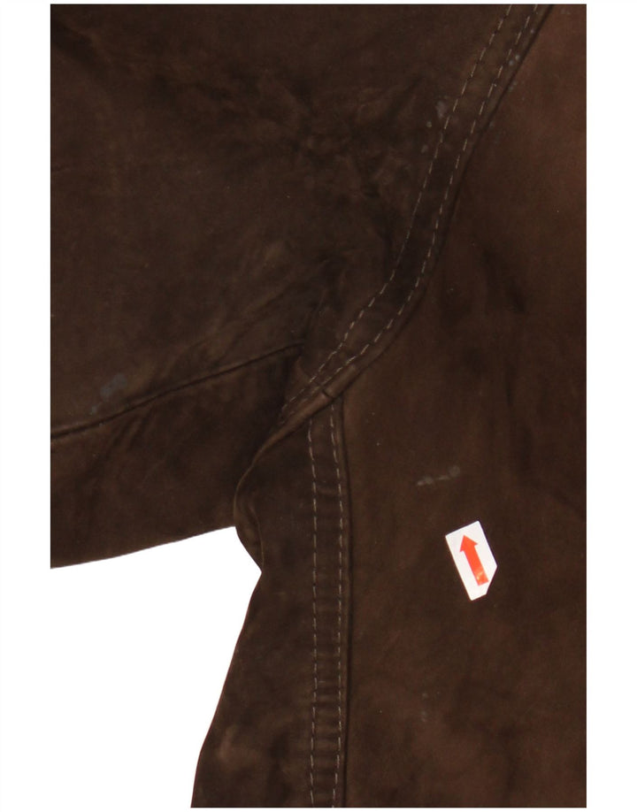 Jaqueta de couro masculina vintage IT 48 couro marrom médio
