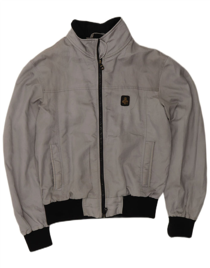 Jaqueta bomber feminina Refrigiwear UK 14 cinza médio colorblock