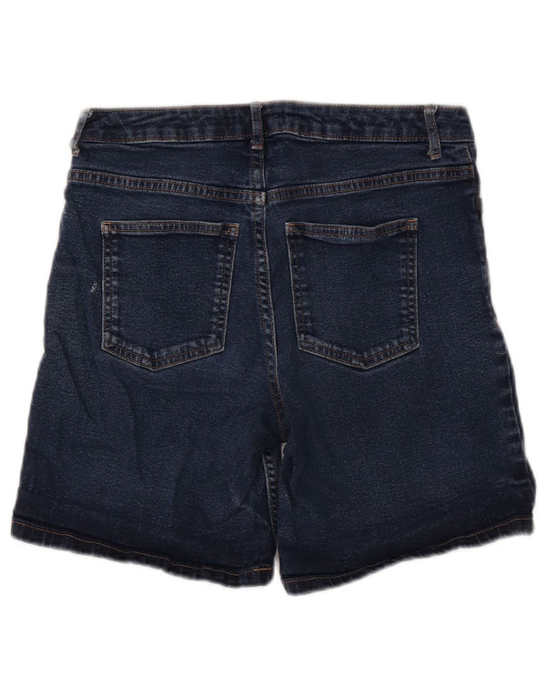Shorts jeans feminino Marks & Spencer UK 8 pequeno W28 algodão azul
