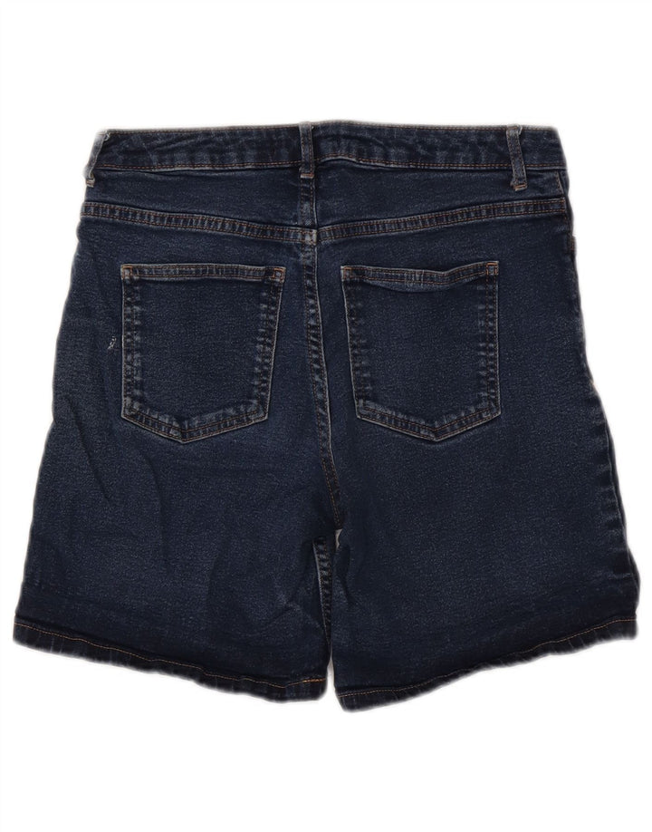 Shorts jeans feminino Marks & Spencer UK 8 pequeno W28 algodão azul