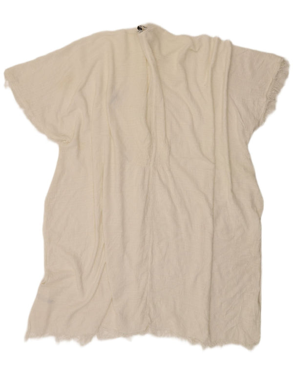 Cardigã feminino Zara Longline manga curta oversized UK 14 médio branco
