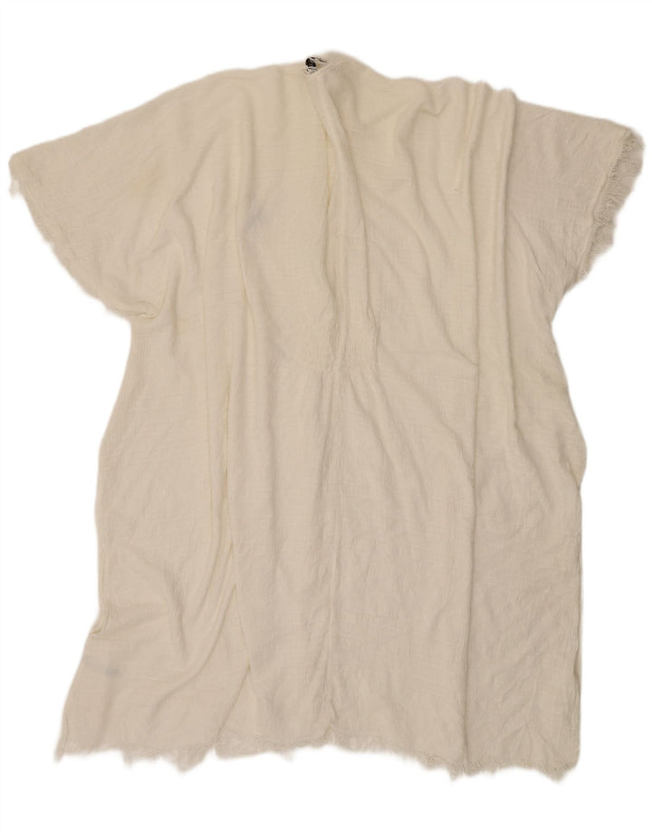 Cardigã feminino Zara Longline manga curta oversized UK 14 médio branco