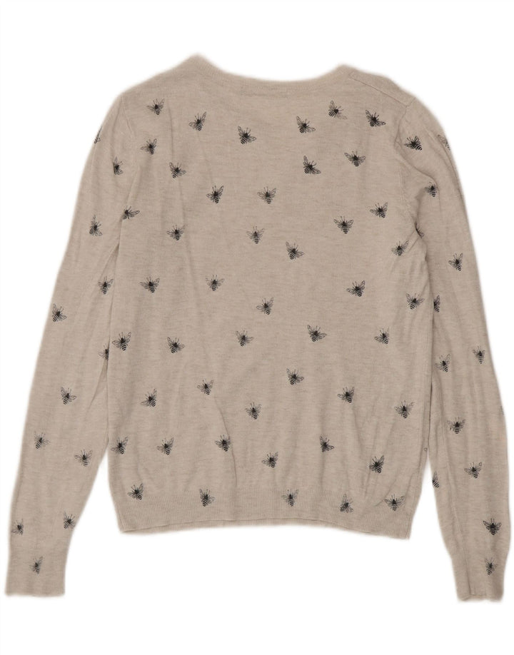 Suéter feminino Marks & Spencer com gola canoa Reino Unido 8 pequeno cinza