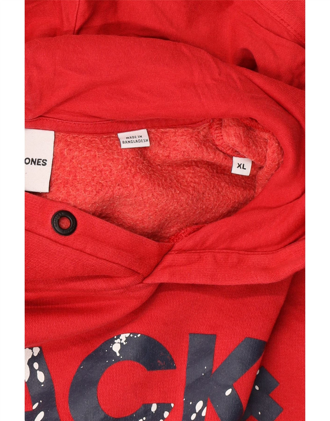 JACK & JONES Mens Graphic Hoodie Jumper XL Red Cotton Vintage Jack & Jones and Second-Hand Jack & Jones from Messina Hembry 