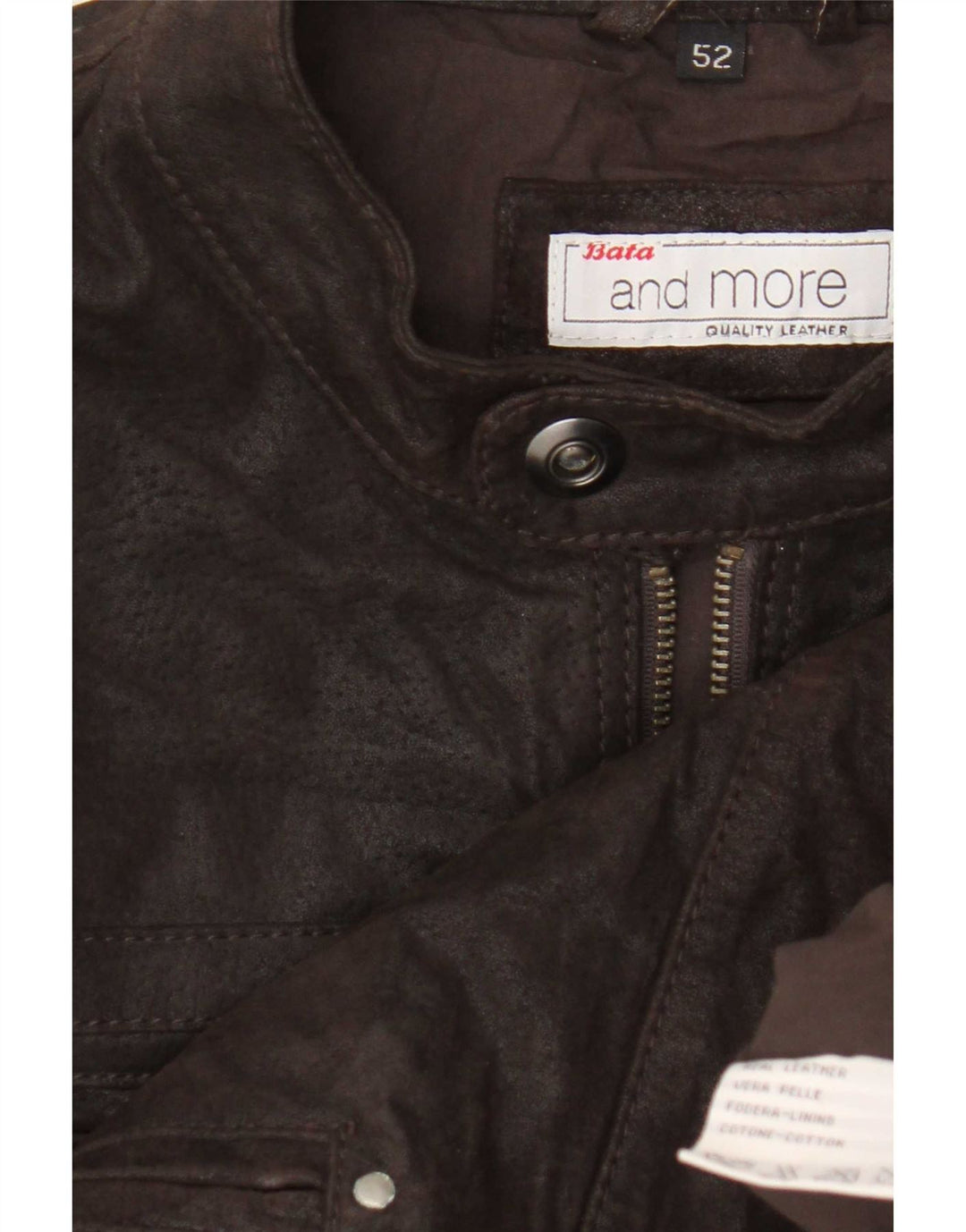 Bata e mais jaqueta masculina de couro para motociclista IT 52 XL marrom