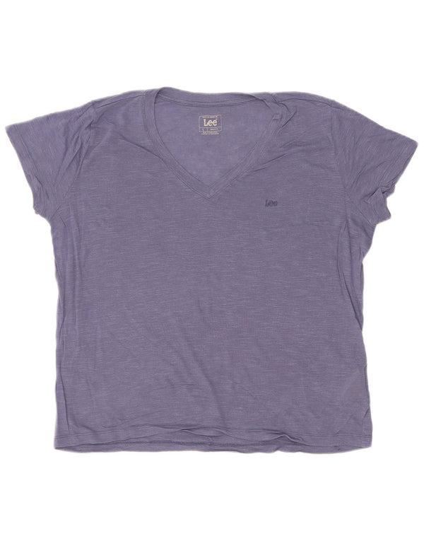 Lee Womens Regular Fit Camiseta Top Reino Unido 16 Grande Lyocell Azul