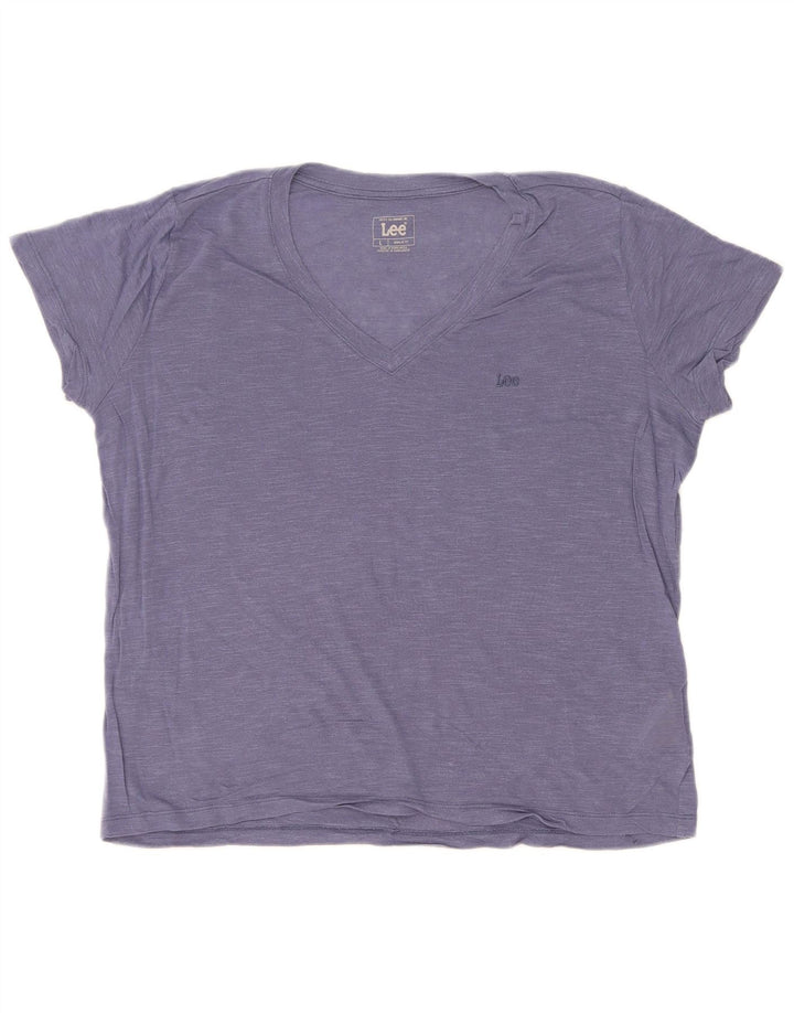 Lee Womens Regular Fit Camiseta Top Reino Unido 16 Grande Lyocell Azul