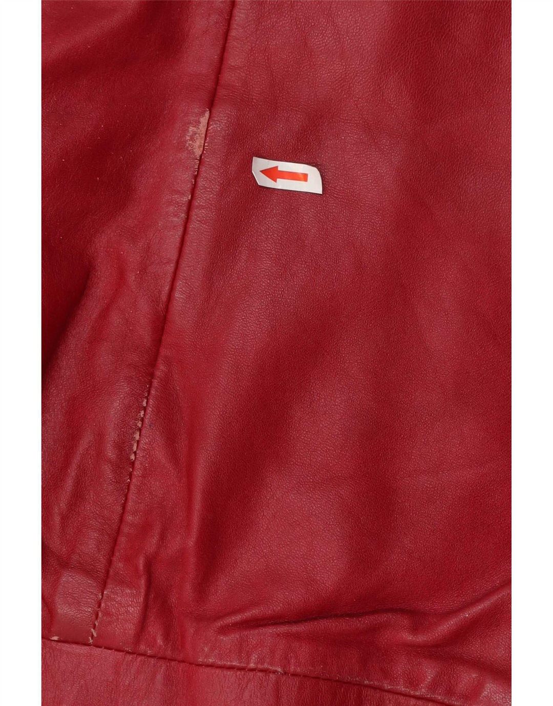 Jaqueta bomber de couro feminina vintage IT 46 grande vermelha