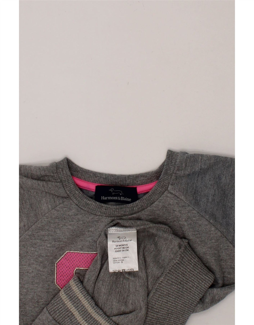 HARMONT & BLAINE Baby Girls Graphic Sweatshirt Jumper 12-18 Months Grey Vintage Harmont & Blaine and Second-Hand Harmont & Blaine from Messina Hembry 