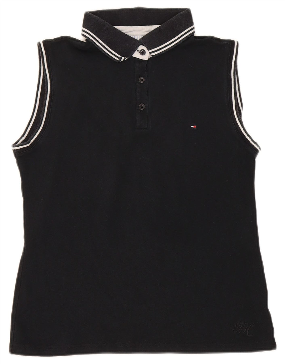 Camisa polo feminina sem mangas Tommy Hilfiger EU 40 médio preto