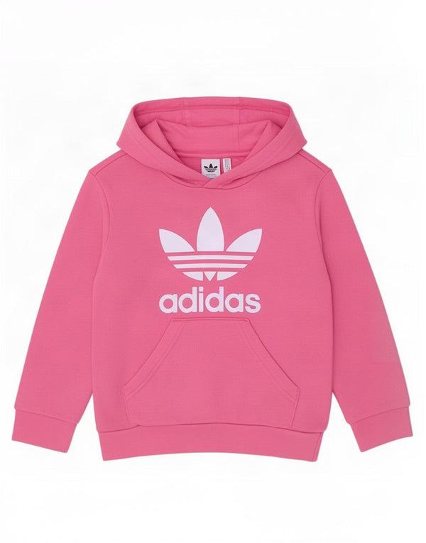 Suéter com capuz gráfico feminino Adidas 5-6 anos algodão rosa