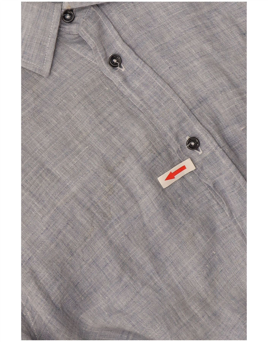 Camisa masculina Trussardi tamanho 39 linho manchado azul médio