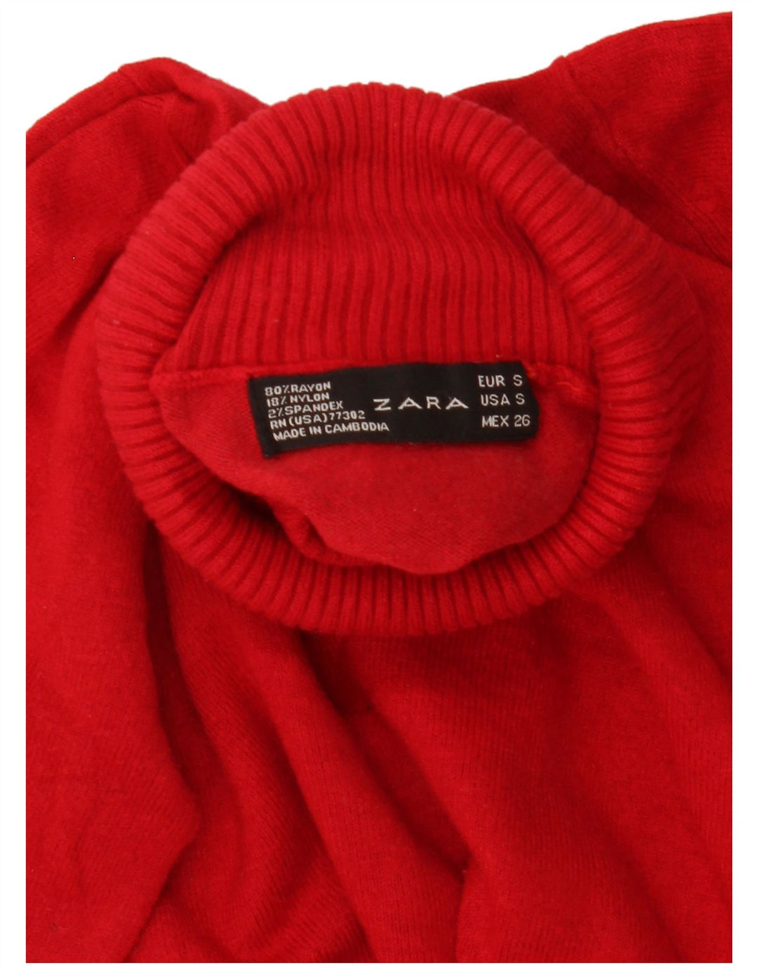 Zara Suéter feminino com gola redonda e gola redonda, Reino Unido 10 pequeno vermelho