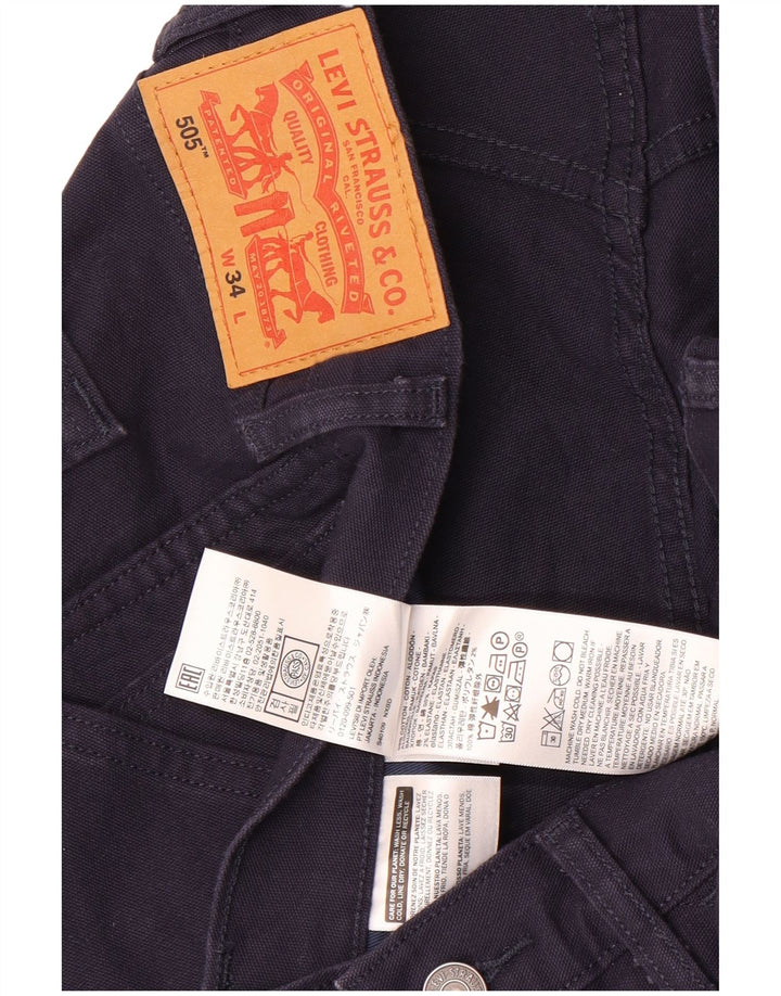 Shorts masculino Levi's 505 casual W34 grande algodão azul marinho