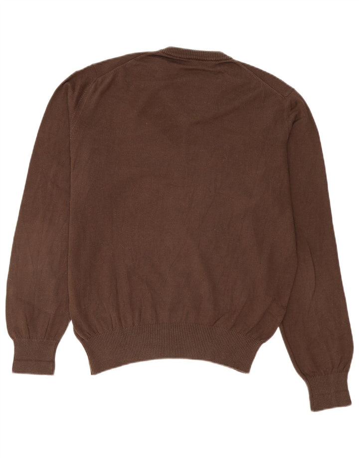 Suéter masculino Fay com decote em V grande marrom argyle/diamante