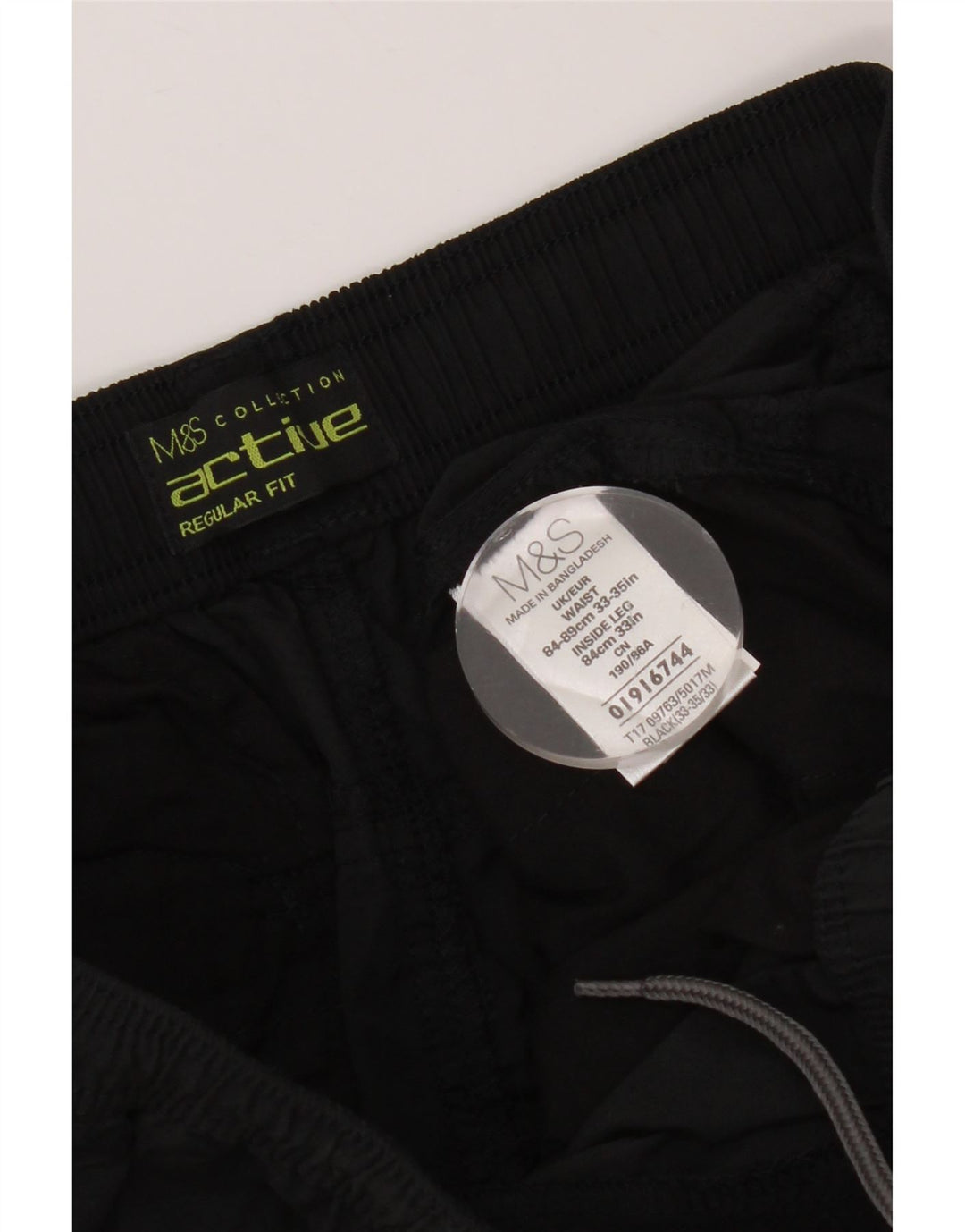 Calça chino masculina MARKS & SPENCER regular fit W33 L33 algodão preto