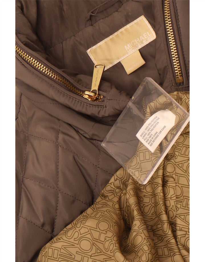 Jaqueta acolchoada feminina Michael Kors Reino Unido 18 XL poliéster marrom
