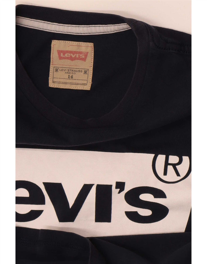 Camiseta Levi's Boys Regular Graphic Top 13-14 Anos Azul Marinho Logotipo