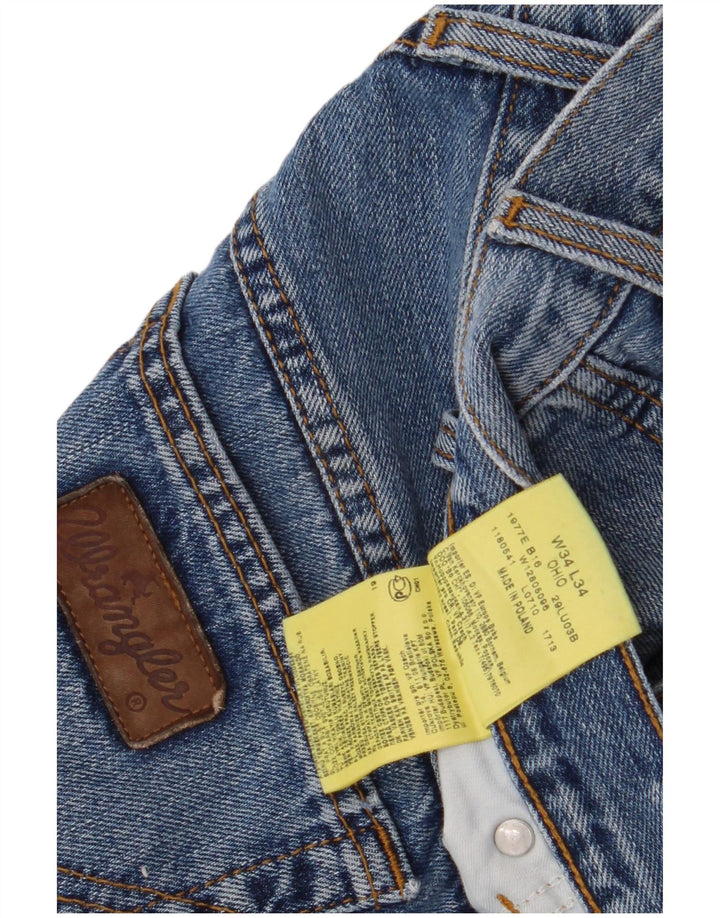 Wrangler Masculino Ohio Straight Jeans W34 L34 Azul Algodão