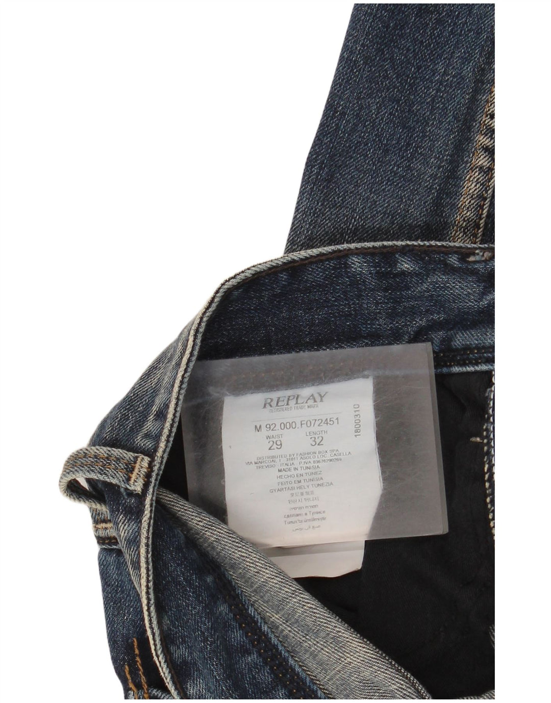 Replay Calça Jeans Feminina Distressed Slim W29 L32 Azul Marinho Algodão