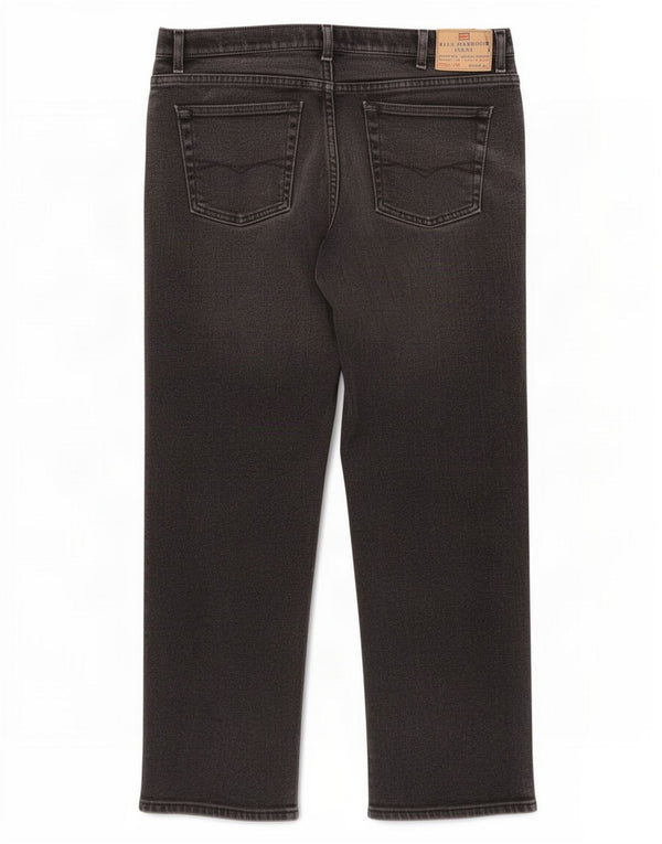 Calça jeans reta masculina Marks & Spencer Blue Harbor W38 L29 algodão preto