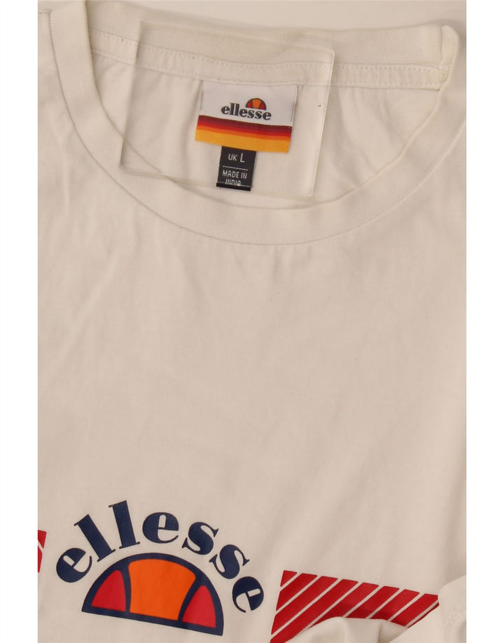 Camiseta masculina ELLESSE grande bloco colorido branco