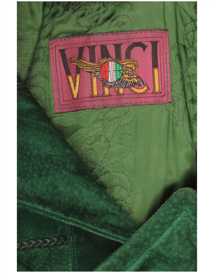 Sobretudo feminino de camurça oversized Vinci UK 18 XL verde