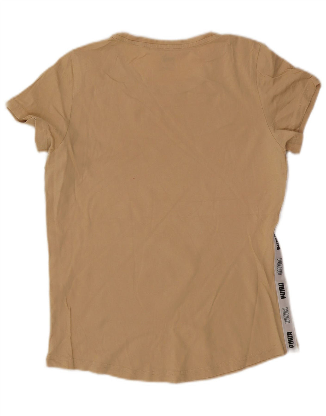 Puma Camiseta feminina gráfica Top UK 12 Medium Bege Colourblock