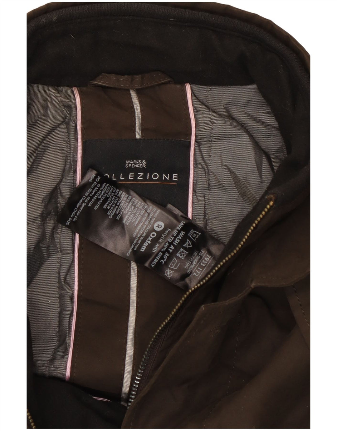 Jaqueta corta-vento masculina Marks & Spencer Reino Unido 38 algodão marrom médio