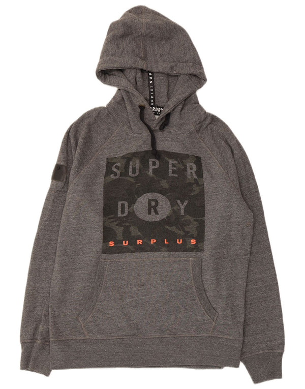 Suéter Superdry masculino com capuz gráfico 2XL cinza poliéster