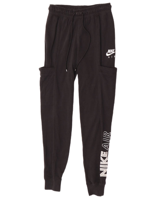 Nike Womens Graphic Tracksuit Calças Joggers UK 6 XS Cinza Algodão