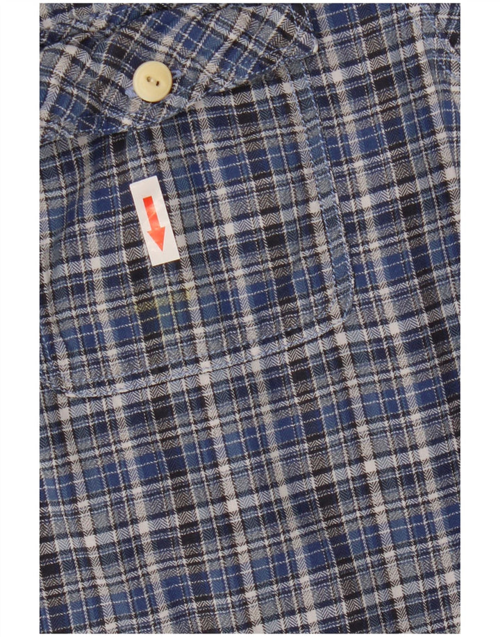 Camisa masculina de flanela Fat Face Classic Fit algodão xadrez azul médio