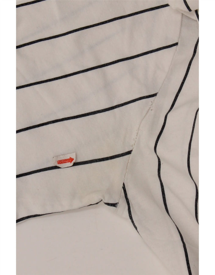 Karl Kani Camiseta masculina gráfica top pequeno listrado branco