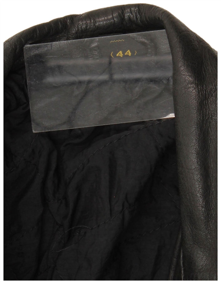 Jaqueta de couro masculina vintage para motociclista IT 44 XS preta