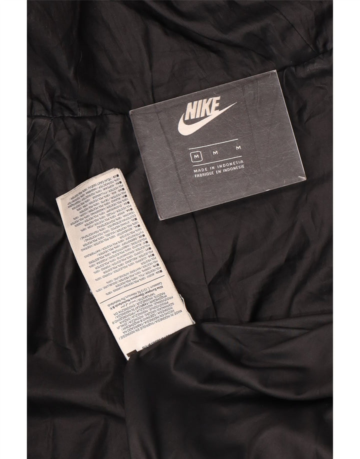 Jaqueta acolchoada com capuz feminina Nike UK 14 poliéster preto médio