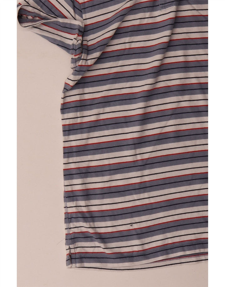 Camisa polo masculina Superdry algodão listrado azul médio