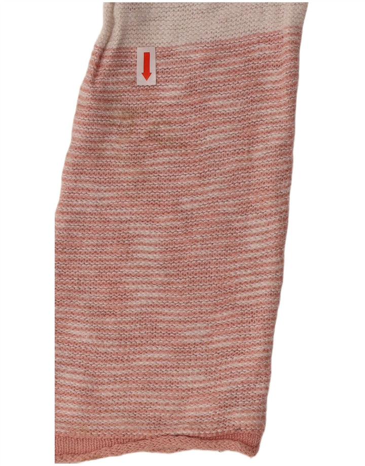 Suéter feminino Billabong com gola canoa, 10 algodão listrado rosa pequeno Reino Unido